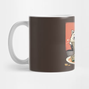 CAT EATING SPAGUETTI Mug